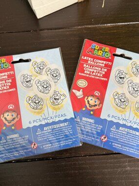 Super Mario Latex Confetti Balloons NEW Lot of 2 Packs of 6 | 12 Balloons